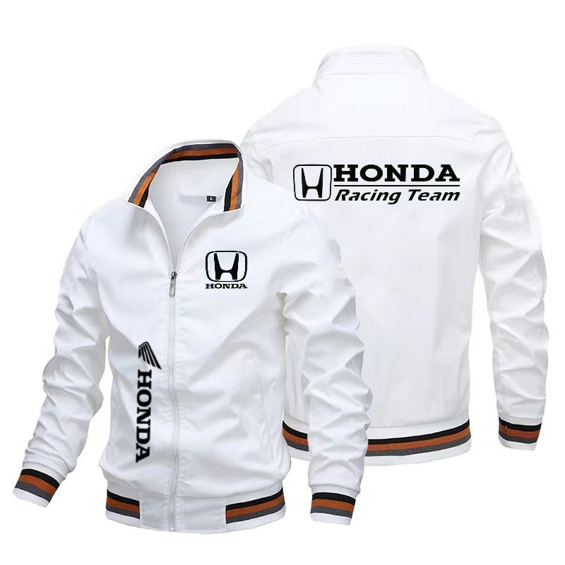 メンズ新しいホンダカジュアルジャケットスタンドアップカラープリント春秋多目的スポーツジャケットトップ