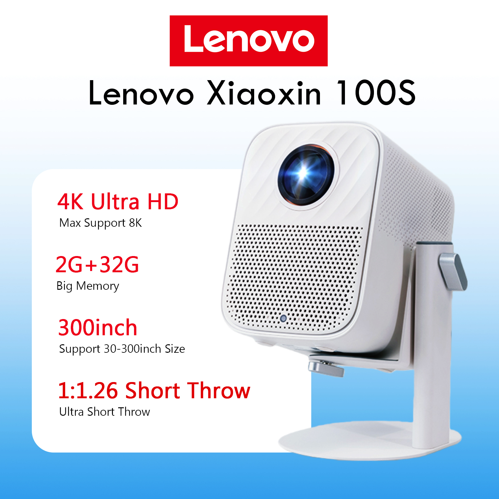レノボフル HD 1080P ポータブル WIFI Android ホームプロジェクター Xiaoxin 100S 2 32 グラムビッグメモリ 6D キーストーン LCD ムービープロジェクター