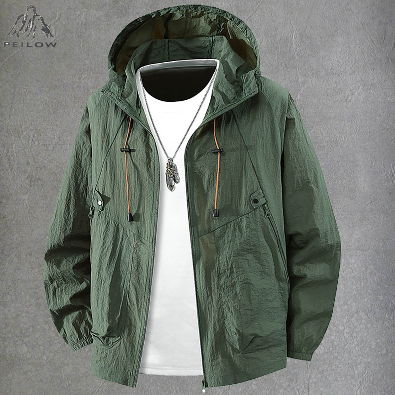 Summer Waterproof Hiking Jackets Men Fishing Cycling Hooded Gym Sports Running Coat Outdoor Sun-Protective Jacket Men Clothing
