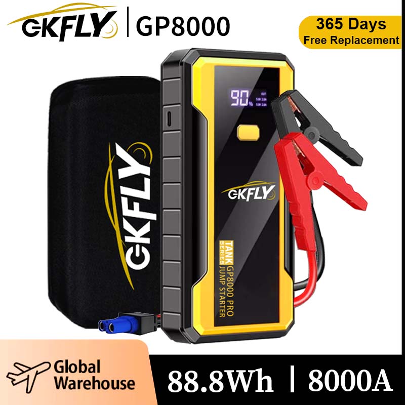 GKFLY パワーバンク 24000mAh ジャンプスターターポータブル充電器車のブースター 8000A 12V 自動始動装置緊急車バッテリースターター