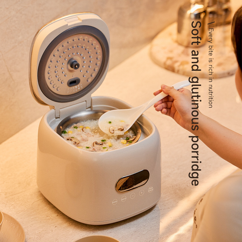 2.5L スマート電気炊飯器 304 ステンレス鋼 無コーティング内釜 デジタルタッチパネル 多機能 お粥スープ