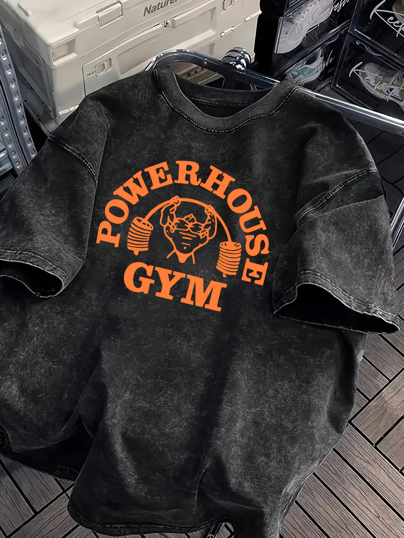 レトロウォッシュゴリラワールドジムプリント綿 100% 男性女性 Tシャツ夏秋デイリーアウトドアスポーツカジュアルストリート半袖