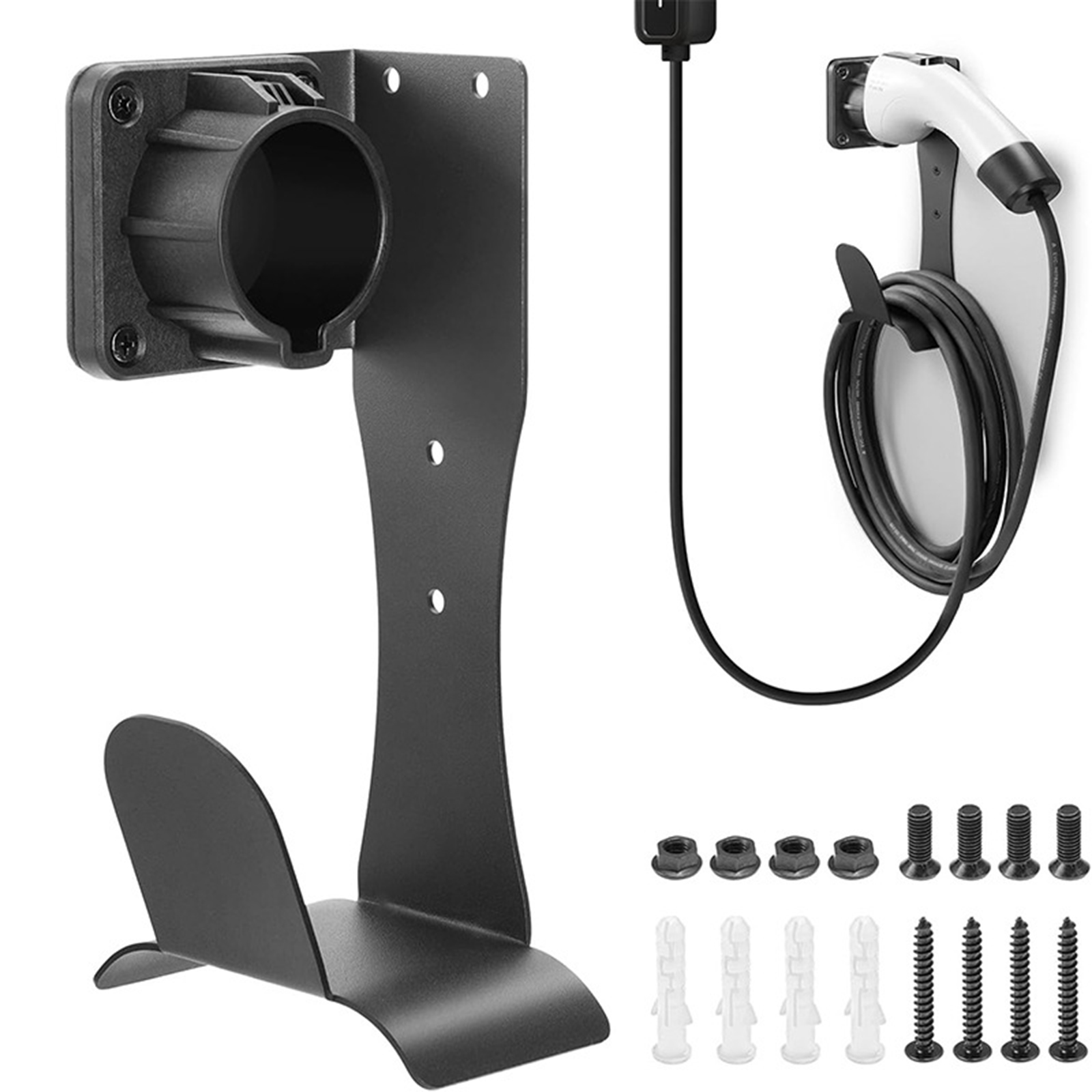 EV 充電器ケーブルホルダーステンレス鋼 J1772 充電器ホルダー壁掛けケーブルオーガナイザー EV 充電アクセサリー用