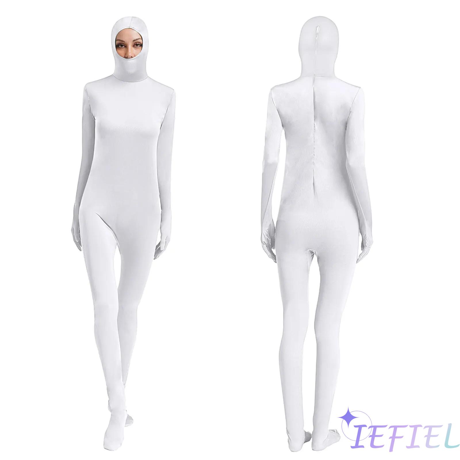 ユニセックス大人ソリッドカラーボディスーツバックジッパーぴったりフィットジャンプスーツ全身レオタード体操アクロバットダンスパフォーマンス