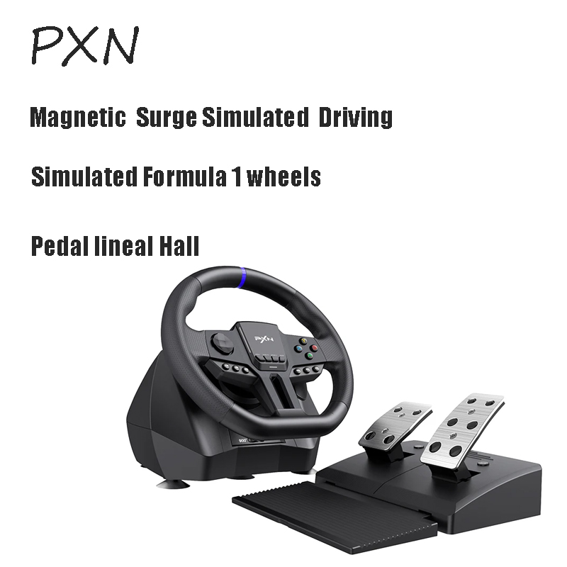 PXN V900 Gen2 トラックシミュレーターホイール、リニアホールペダル、マルチプラットフォーム、高感度、カスタムステアリング、人間工学に基づいたシフター