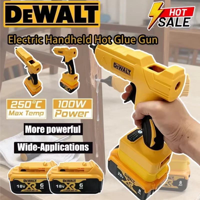 Dewalt 電動ハンドヘルドホットグルーガン修理 DIY ツールホットメルト溶接ホットエアガン火傷防止ノズル 18V バッテリー用
