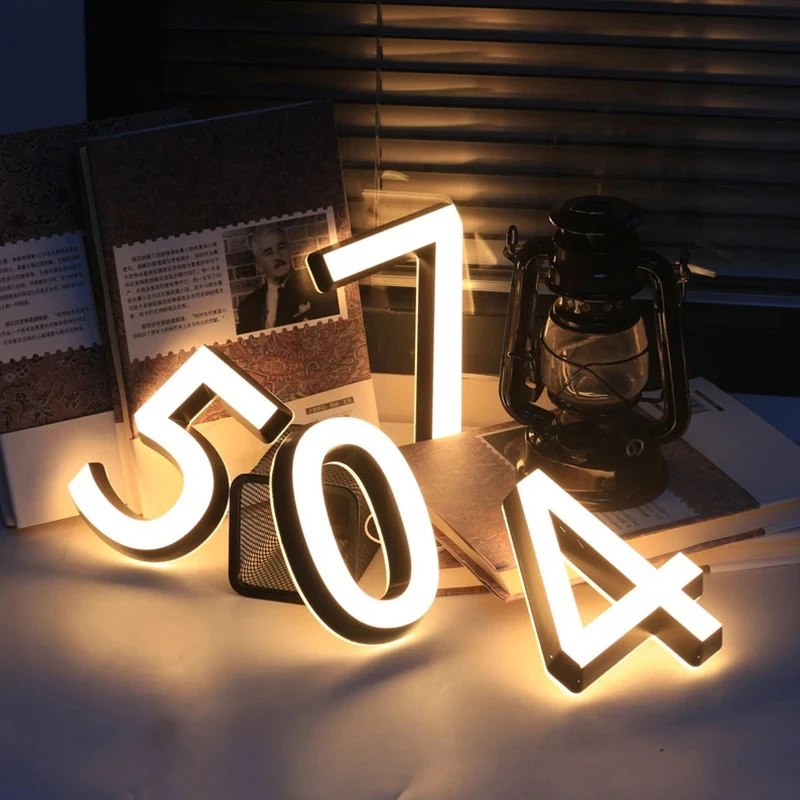 カスタム LED 家番号屋外防水 LED 点灯家番号 3D 照光文字住宅ドアプレート庭の装飾