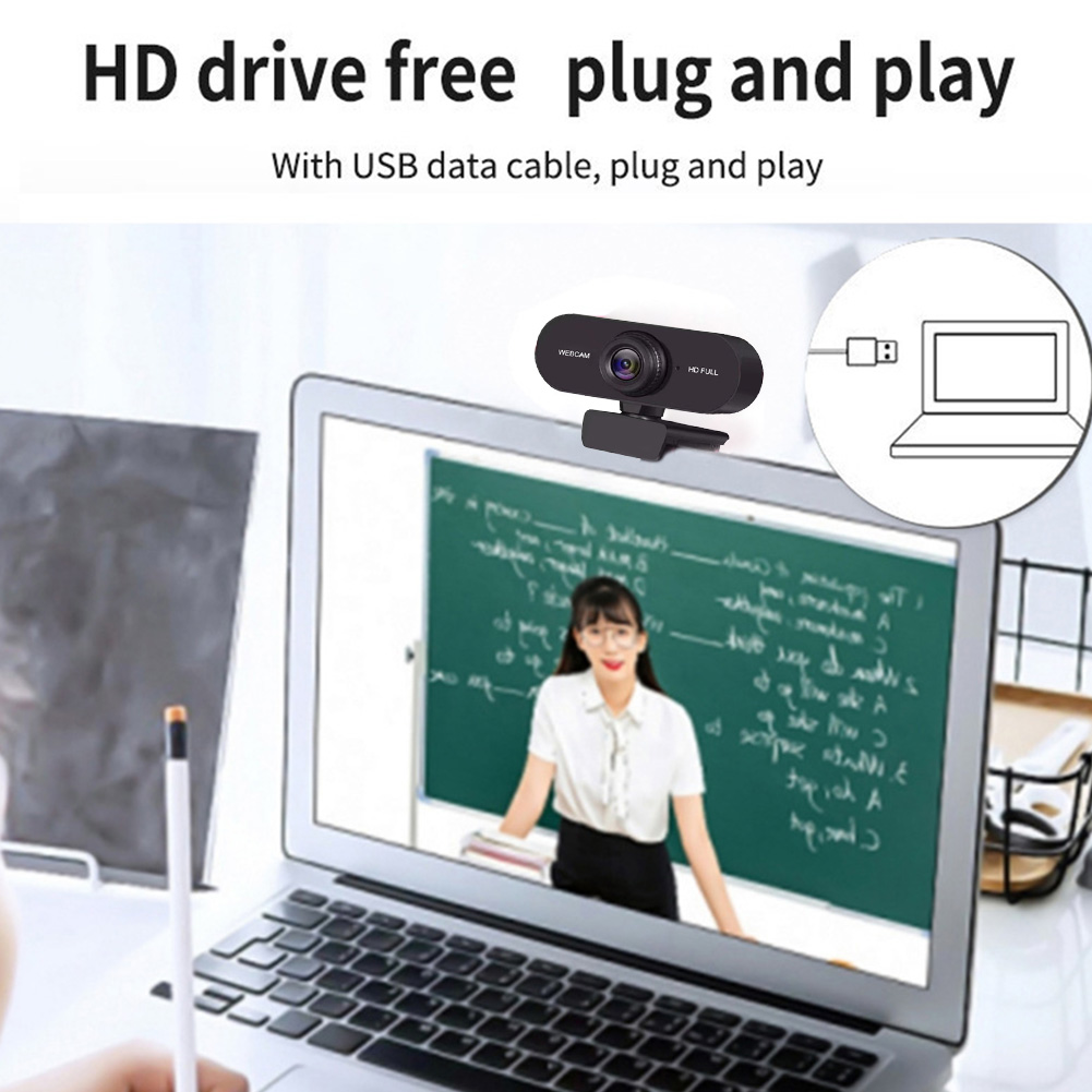 1080PフルHDミニWebカメラPCマイク付きUSBプラグサポートデスクトップラップトップビデオ通話会議ライブワークに適しています