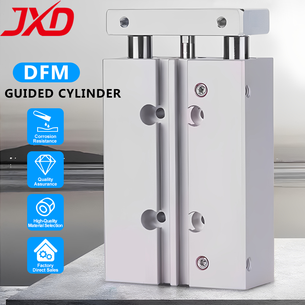 JXD FESTO Type Guided Cylinder DFM-12/16/20/25-25/50/-P-A-GF-KF Triple-Axis Pneumatic Cylinder, High Precision Sliding Actuator