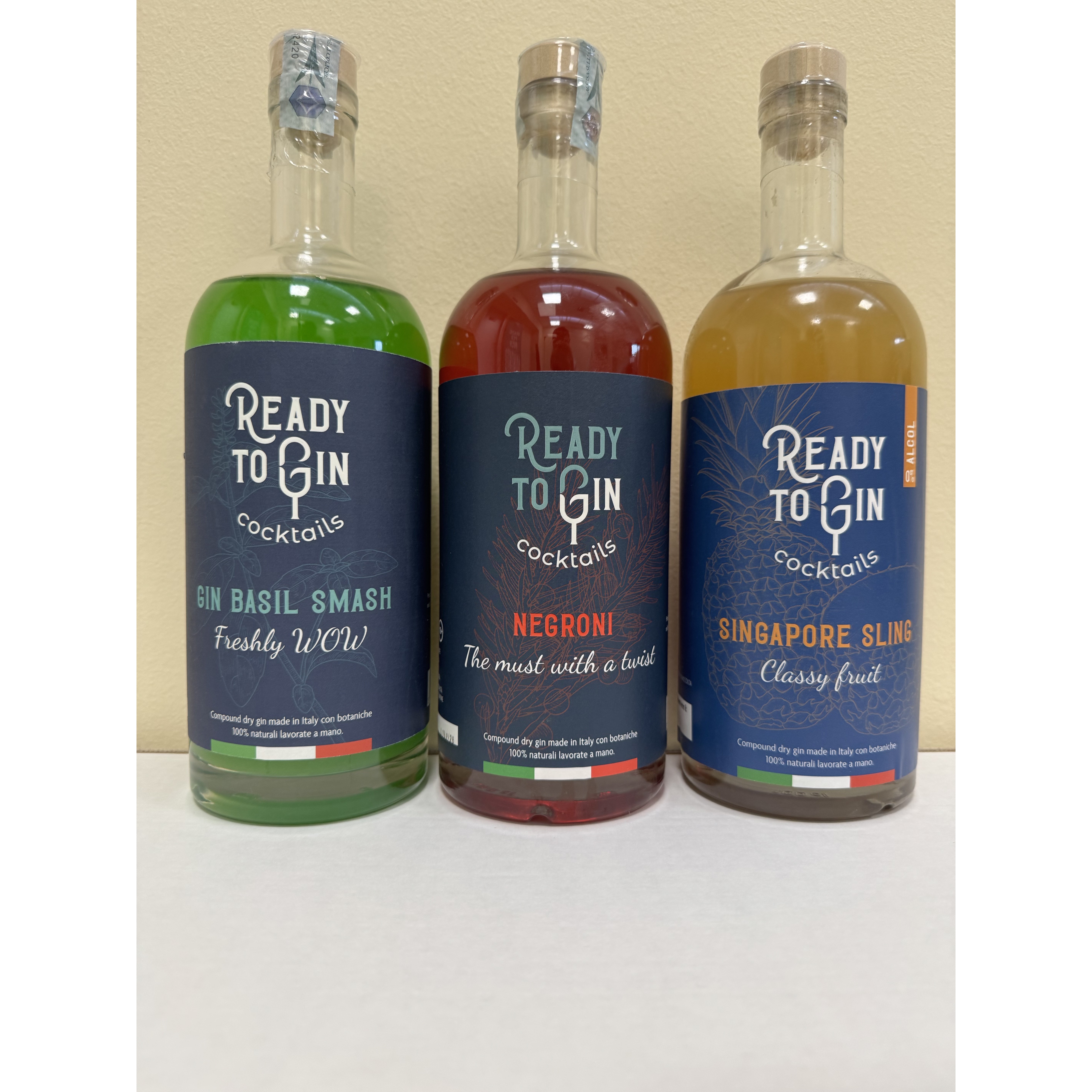レディ・トゥ・ジン・カクテル ネグローニ バジル スマッシュ シンガポール スリング 各 1L 20% Alc.