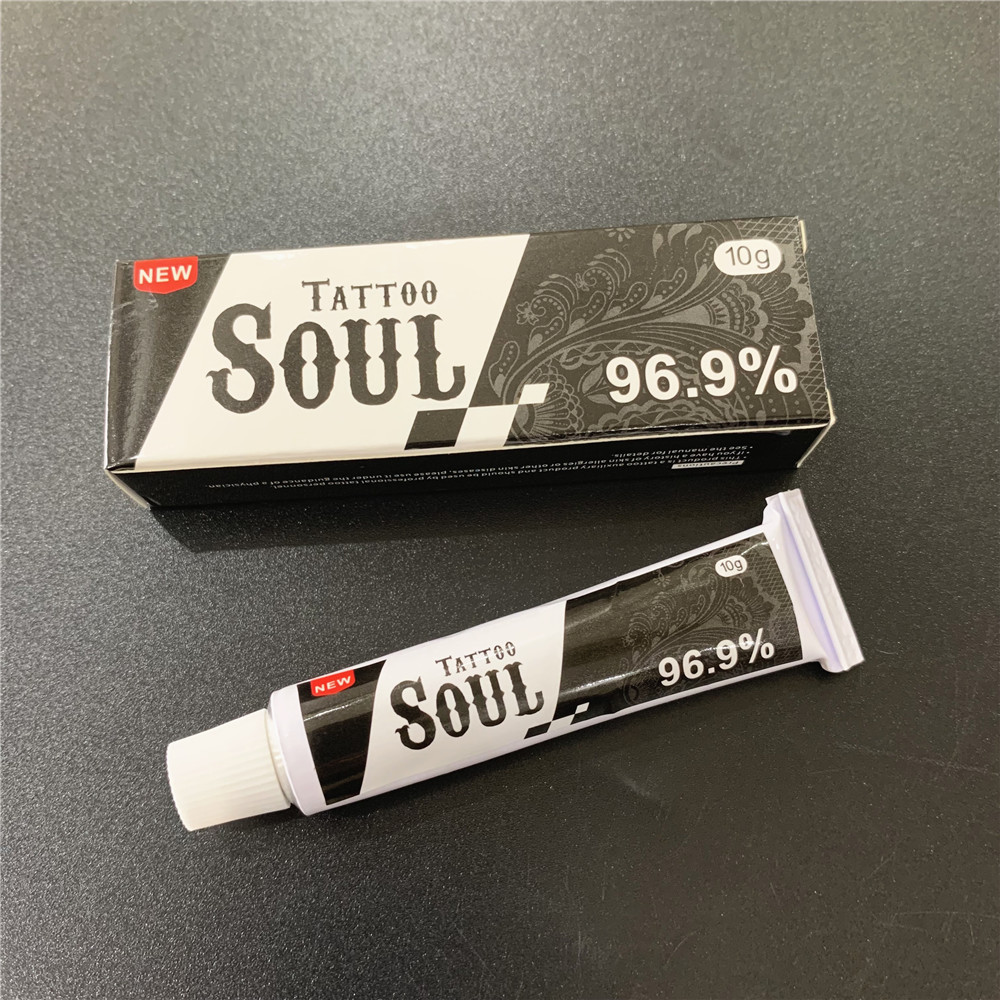 本物の 96.9% 黒魂タトゥークリームアートメイク前マイクロブレーディング眉毛唇除去ボディ Skin10g