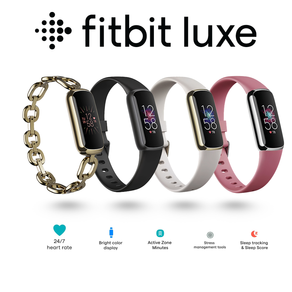 Fitbit Luxe フィットネストラッカー AMOLED スクリーン 24/7 心拍数モニター睡眠 SpO2 ストレストラッカー防水スマートブレスレット