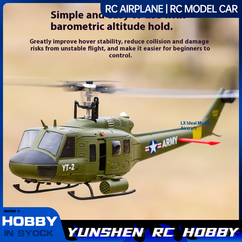 Yuxiang F07 インテリジェントバージョン/F07V マニュアルバージョン UH1 ヒューイリモコンヘリコプター 3D スタントヘリコプター