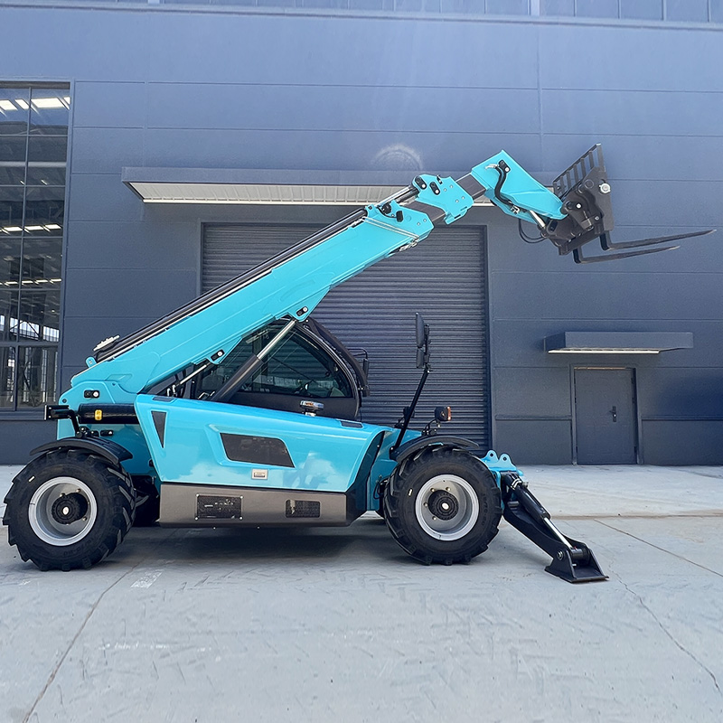 4WD テレハンドラーフォークリフト 10 メートルブームヒーブ 9 トン負荷伸縮フォークリフトローダー EPA ディーゼルエンジン伸縮ハンドラー