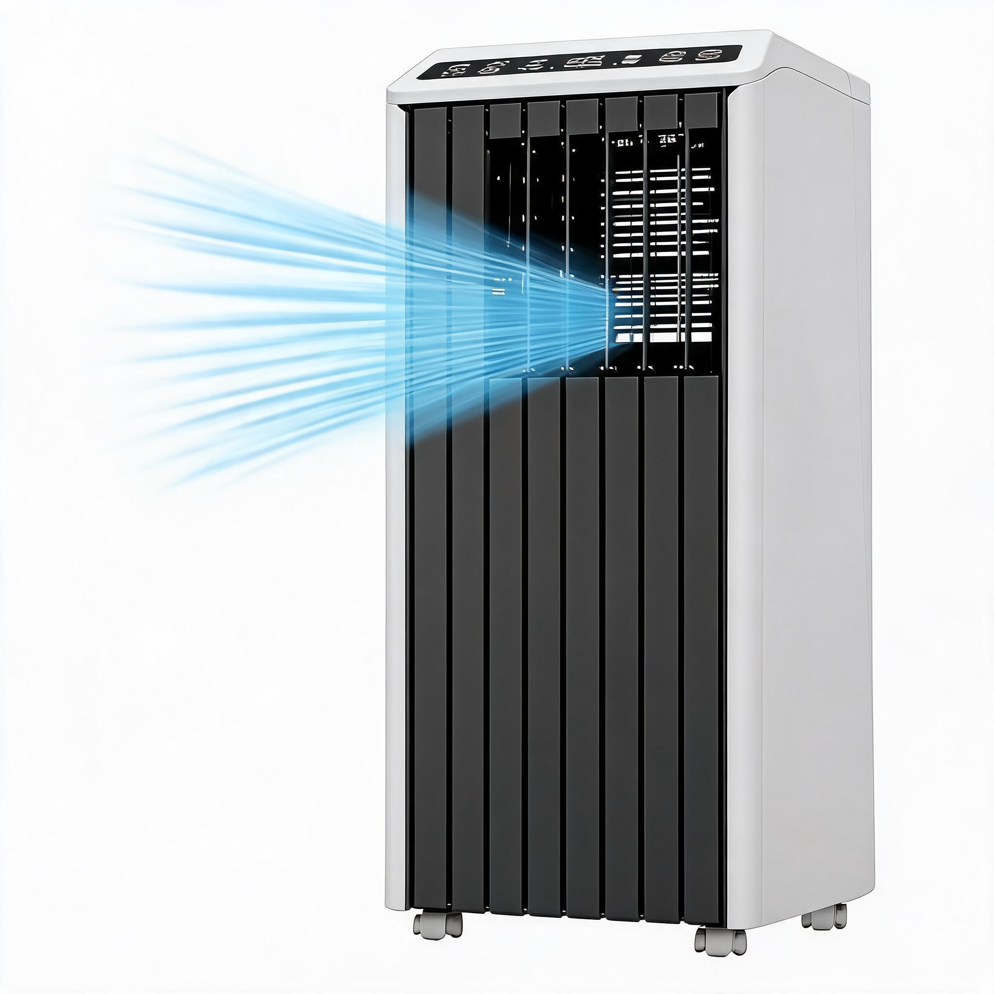 8000 BTU ポータブルエアコン 3-In-1 クールドライファンモード 静かな AC リモートウィンドウキット付き 1 日あたり 45 パイント 除湿機 27.4x11.7x11.3 インチ、最大 350 平方フィートの部屋用