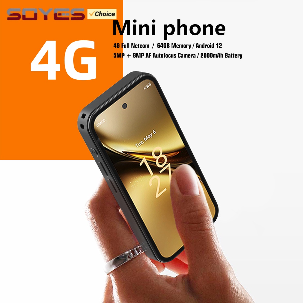 SOYES Q333 ミニ 4G スマートフォン 3.97 インチ HD MT6762 4GB RAM 64GB ROM 8MP デュアル SIM Android 12.0 顔認識ポケット携帯電話