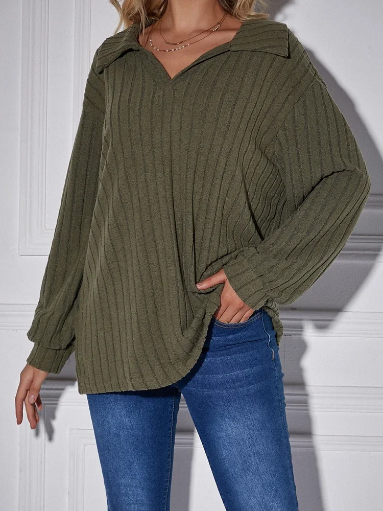 プラスサイズ 1XL-5XL レディースピットストライプ無地トレーナー女性ラペルシングル胸ポケットパーカー女性長袖トップス
