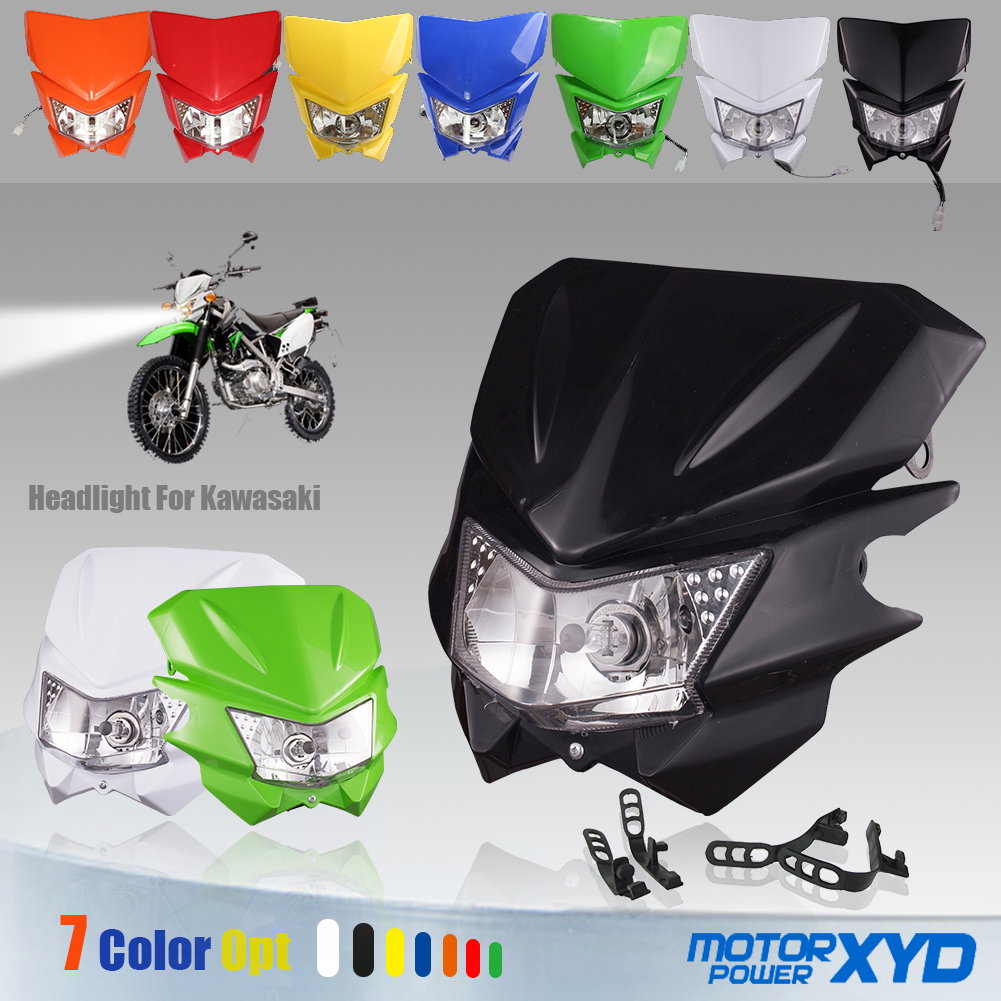 オートバイのヘッドライトヘッドランプ 12V H4 35 ワットヘッドライトカワサキ KLX 110 125 150 230 250 300 450R CRF WRF ダートバイクオートバイ