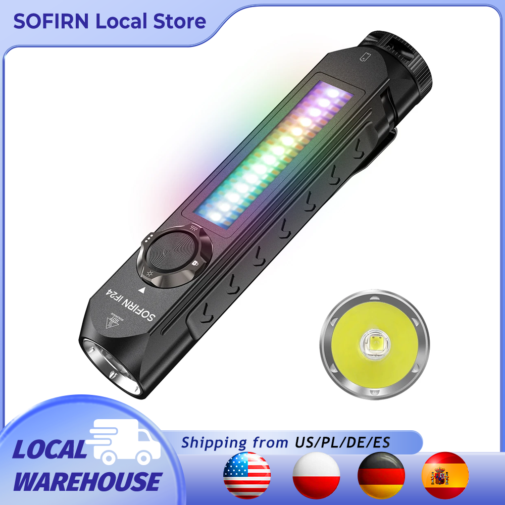 Sofirn IF24 RGB ライト SST40 2000lm 強力な LED 懐中電灯 5V 2A 18650 USB C 充電式トーチ IP66 防水磁気付き