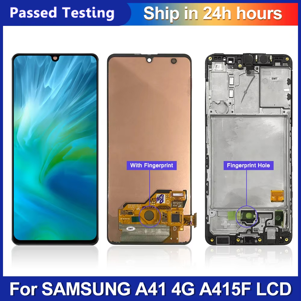6.1インチ OEM スクリーン Samsung Galaxy A41 A415 A415F A415F/DS Lcd ディスプレイ タッチ スクリーン デジタイザー 指紋付き フレーム付き