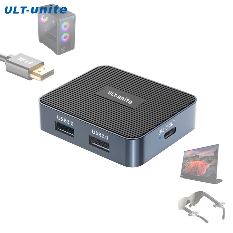 USB 2.0 ポートを備えた DP to USB-C ハブ