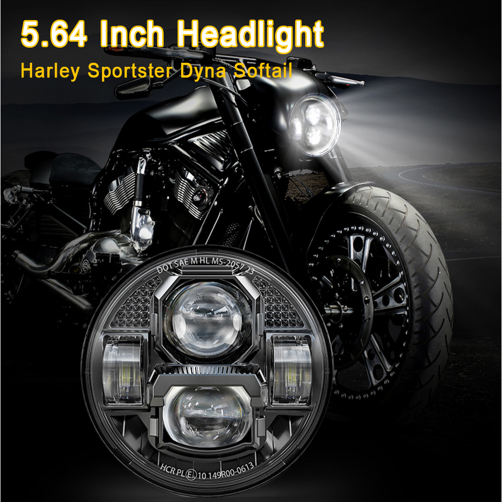 サイバーパンク 5.75 インチ 90 ワットオートバイ Led ヘッドライトヘッドランプハーレースポーツスターダイナソフテイル用