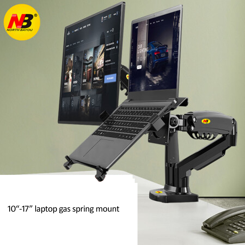 NB F160 10-17.3 'ラップトップマウント 360 回転 10-27' エアプレスフルモーションガスストラット LCD TV テーブルスクリーンスタンドモニターデスクサポート