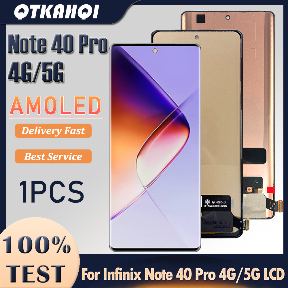 6.78 "AMOLED Infinix Note 40 Pro 4G LCD X6850 ディスプレイタッチスクリーンアセンブリデジタイザ Note40 Pro 5G X6851 交換用