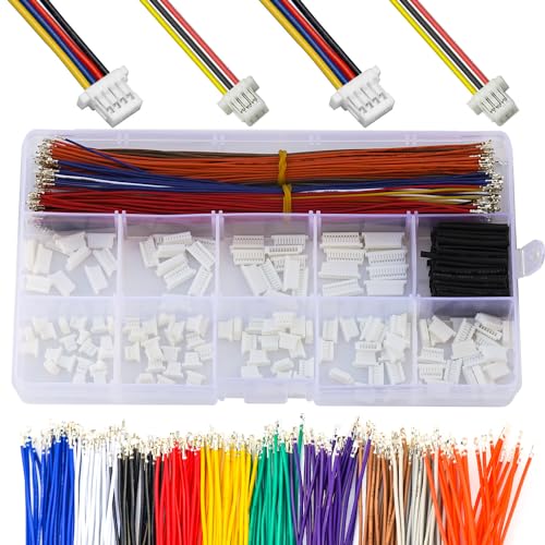 1.0mm ピッチ JST-SH 1.0 マイクロコネクタ、28AWG 圧着済みケーブル付き、SH 1.0mm コネクタ 3/4/5/6/7/8/9/10/12 ピンハウジング