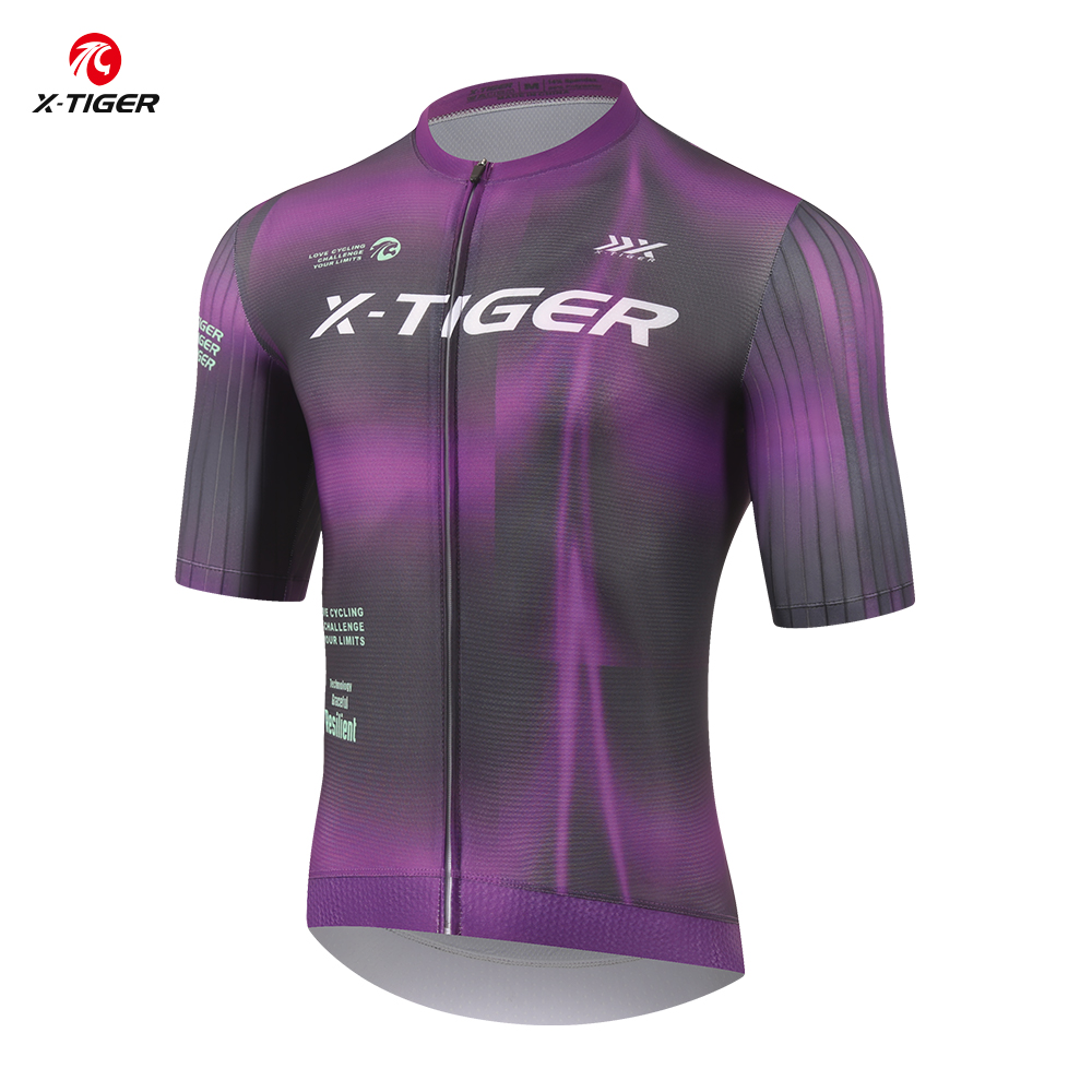 X-TIGER 男サイクリングジャージ夏通気性プロフェッショナル半袖サイクリングマイヨ抗 UV マウンテンロードサイクリング服