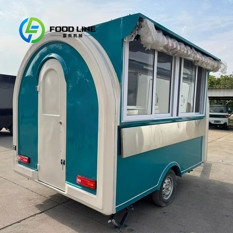 カスタマイズされた移動式フードトラックケータリングト​​レーラー屋外ビールアイスクリームコーヒーカートストリートベンダーキオスク完全装備