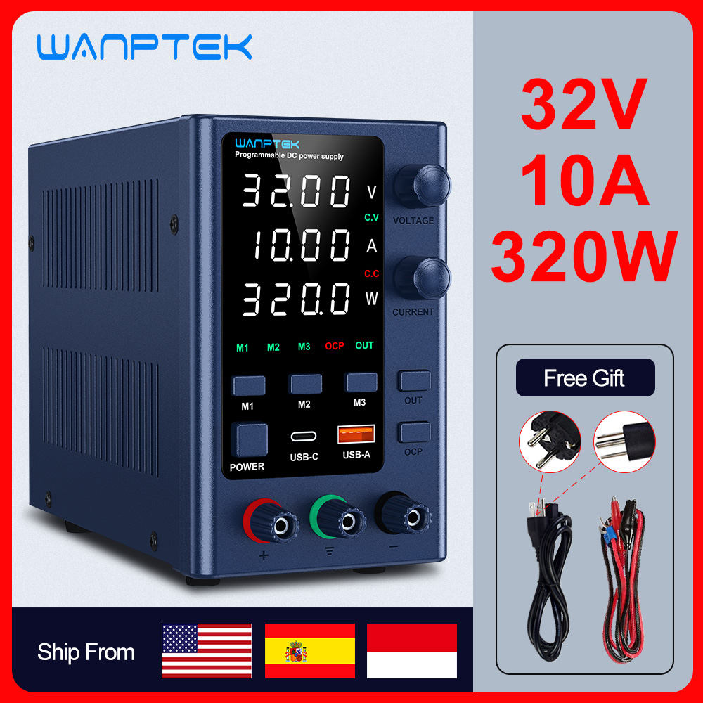 Wanptek 調整可能な DC 電源 30V 10A LED ラボベンチ電源安定化スイッチ電源電圧レギュレータ 60V 5A