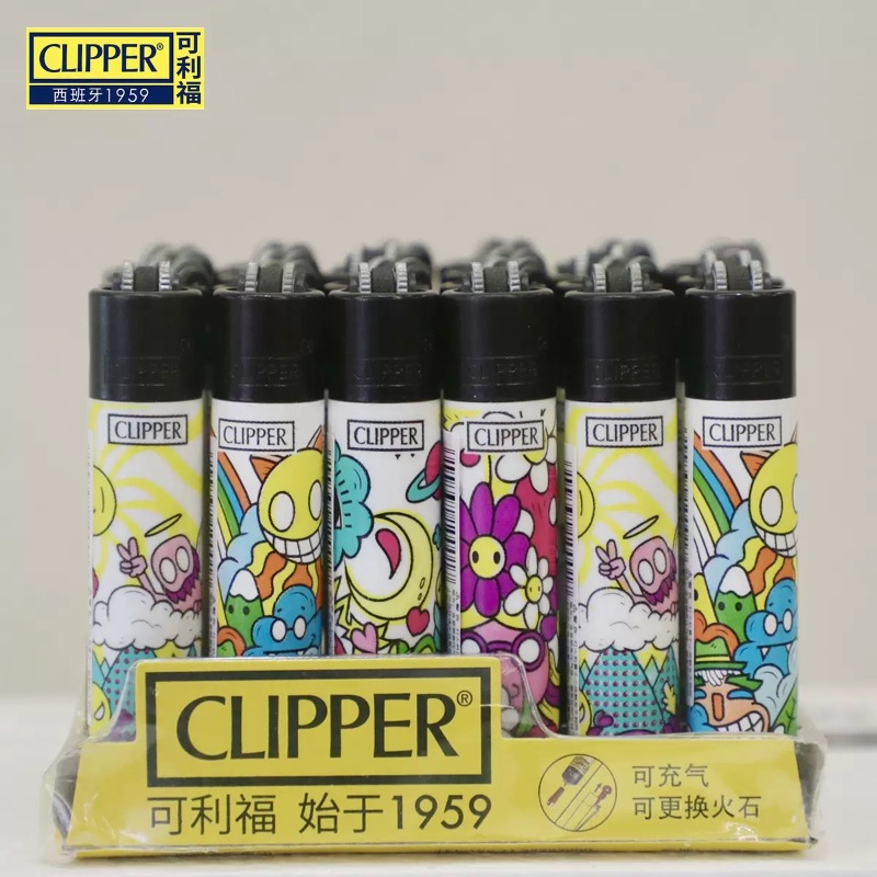 クリッパー砥石オリジナルブタンガスライター興味深い性格パターン詰め替えライター使用コレクション 24 個