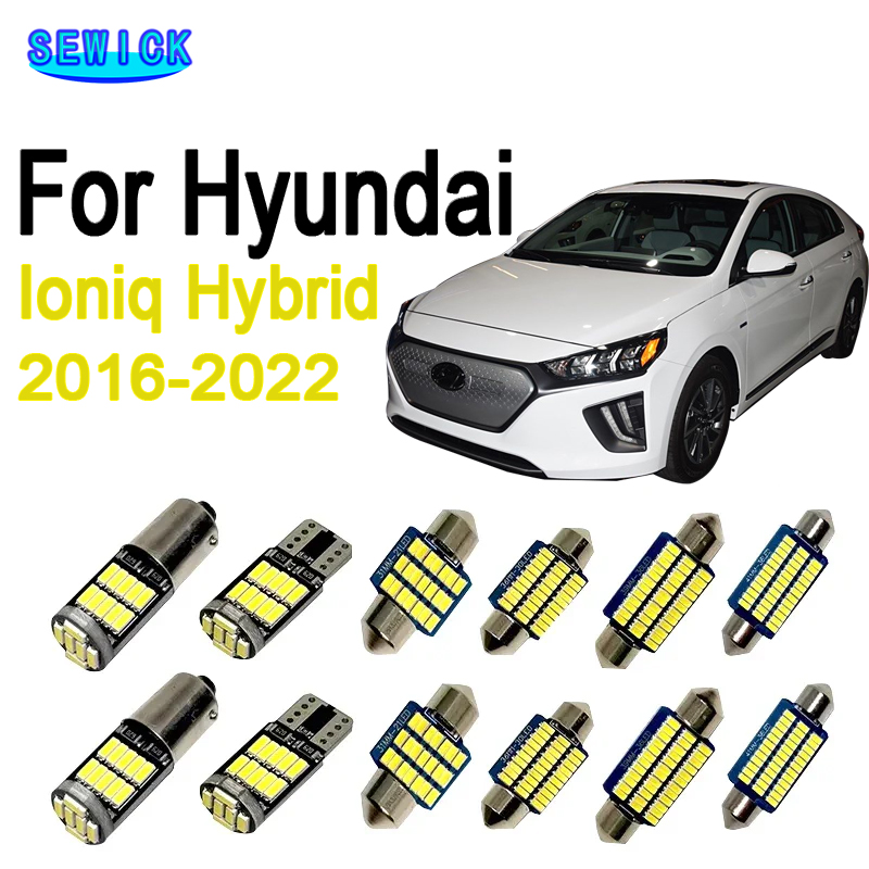 10 個 LED インテリアライト車の電球キット Canbus ヒュンダイ Ioniq ハイブリッド 2016-2020 20212022 ドームトランクナンバープレート信号ランプ