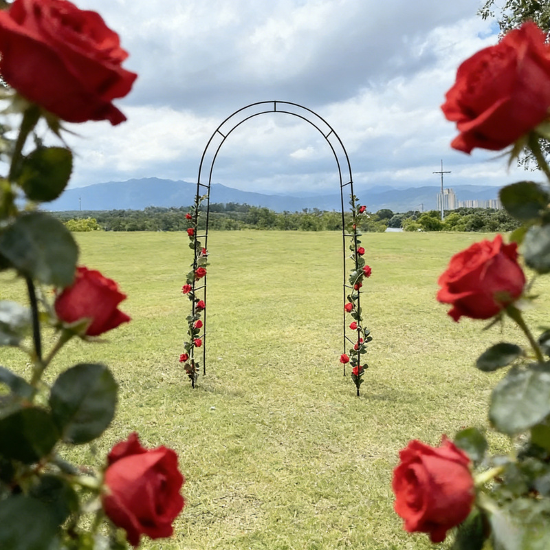 1-2Garden 屋外メタルアーチクライミングフレーム結婚式のお祝い装飾フラワースタンド中庭ブドウのつる植物クライミング Sup