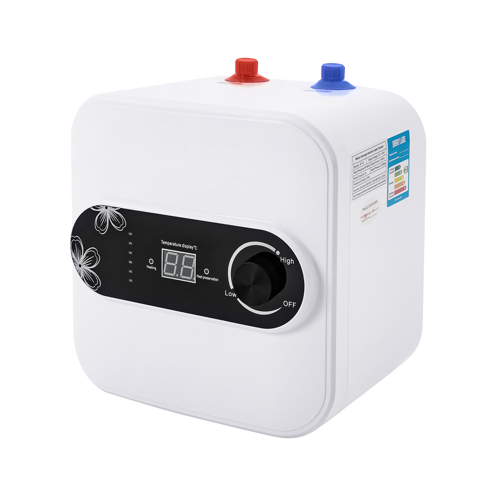 電気ミニタンク給湯器 1500W、2.1 ガロンインスタント給湯器 LCD 付き