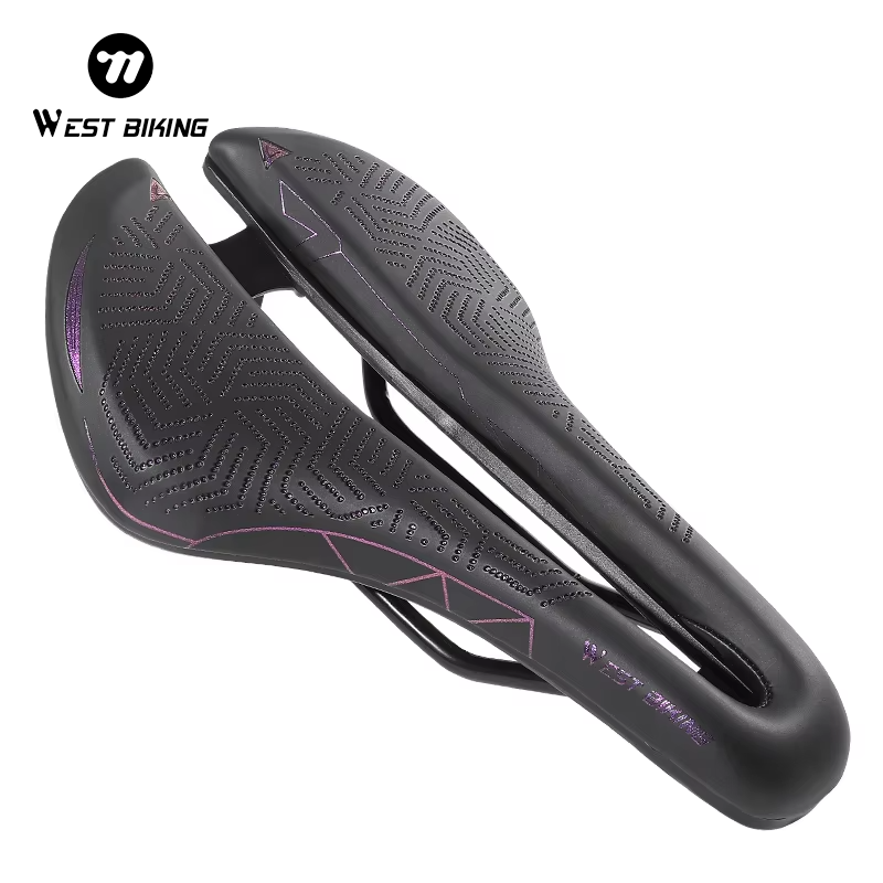 WEST BIKING 超軽量マウンテンバイクサドル MTB エンデューロロードバイクシート Pu レザー中空無痛男性サドル警告テールライト