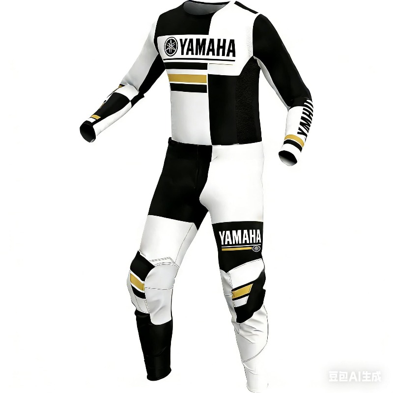 夏 2026 熱い販売ヤマハファッショントレンド黒と白の長袖パンツセット男性女性オートバイ乗馬スポーツウェア