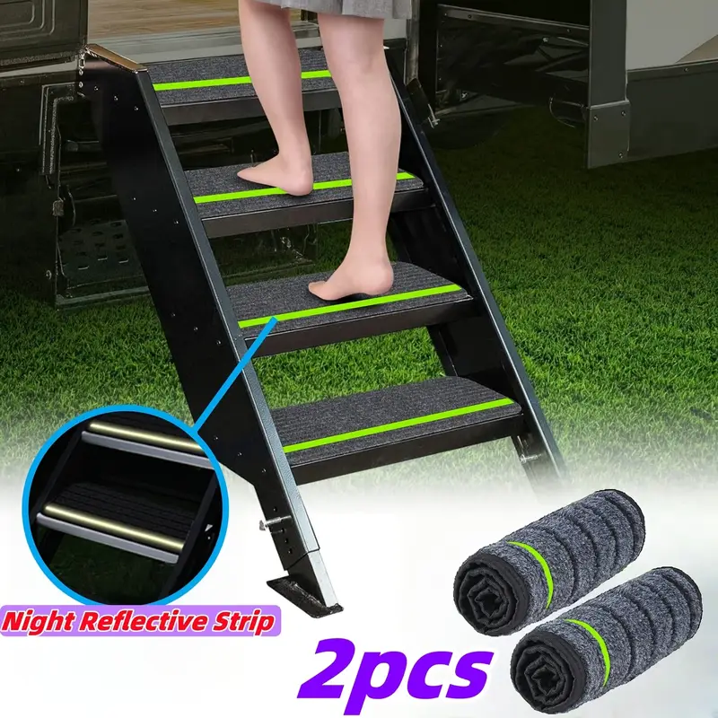 RV ステップカバーノンスリップ防水キャンピングカー階段カバー反射キャンプ敷物セットトレーラーキャンピングカーキャラバン用外側ステップ