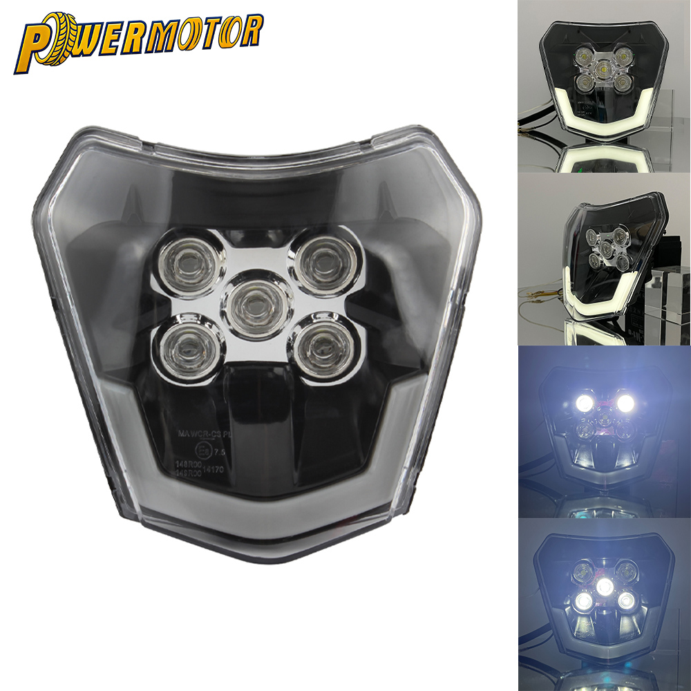 KTM EXC 300 オートバイ LED ヘッドライト XC SX XC-W 125 250 350 450 530 2018-2020 2021 2022 2023 ダートバイクモトクロス修正された