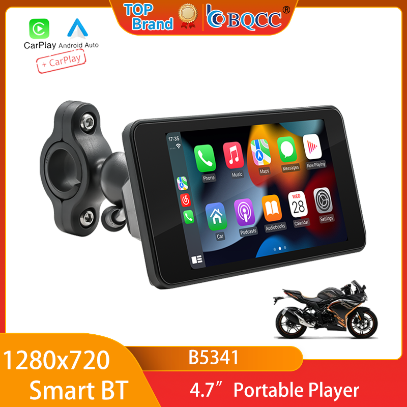 BQCC 4.7 "ポータブルプレーヤーオートバイ Carplay ナビゲーター生活防水 BT HD 網膜ディスプレイ CarPlay Android 自動車オートバイ MP5