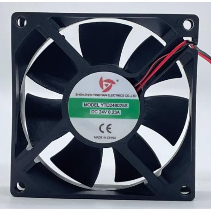 新しい冷却ファン YTD248025S 24V 0.23A 8cm 溶接機ファン 2 線式 80x80x25mm