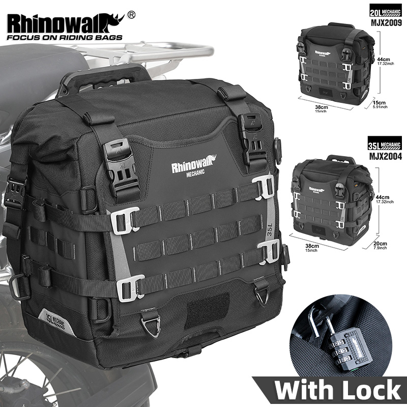 Rhinowalk オートバイサイドバッグ防水 20L 35L クイックリリースサドルパニア旅行荷物 BMW KTM
