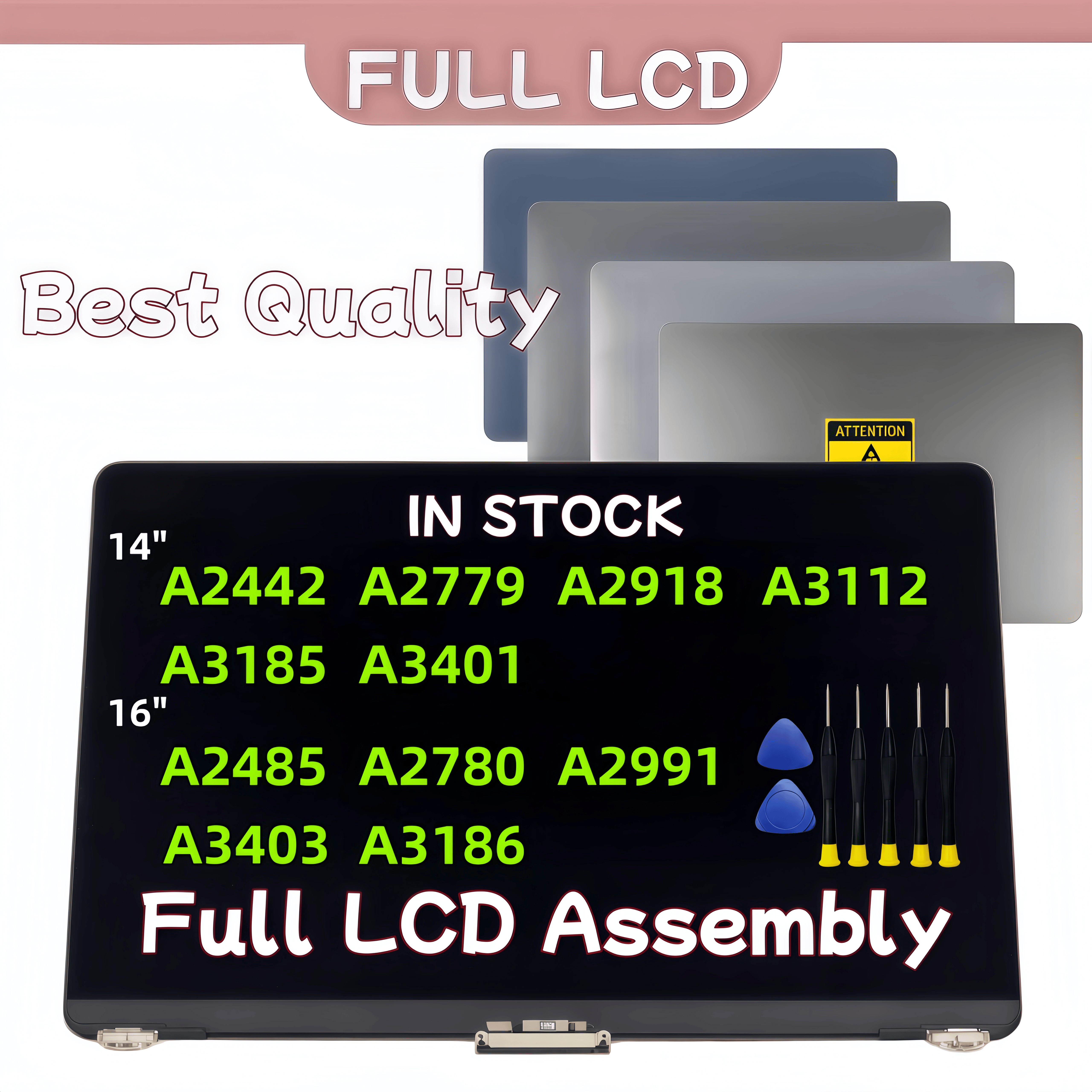 LCD スクリーンディスプレイアセンブリの交換 MacBook Pro A2442 A2485 A2779 A2780 A2918 A2991 A3112 A3185 A3186 A3401 A3403