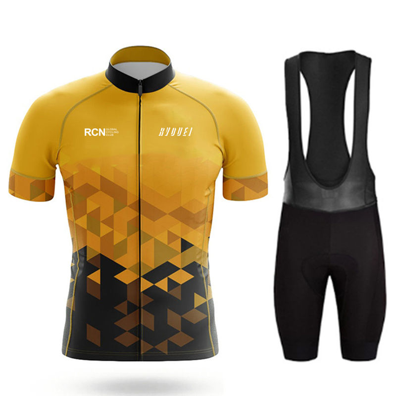 Rcn Rvouei サイクリングジャージセット半袖男性用抗 UV バイクプロ夏サイクリング服マイヨ Ciclismo Hombre 自転車スーツ