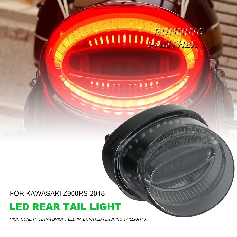 新しいオートバイアクセサリー、テールライト、LEDライト、シガレットアッシュレッド、Kawasaki Z900RS Z900 RS Z900 RS 2018-に最適