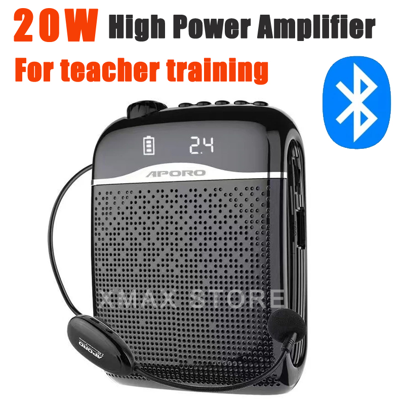 20 ワット 2.4 グラムワイヤレス/有線音声アンプマイク Bluetooth 5.0 スピーカー教師スクールツアーガイドポータブル FM ラジオメガホン