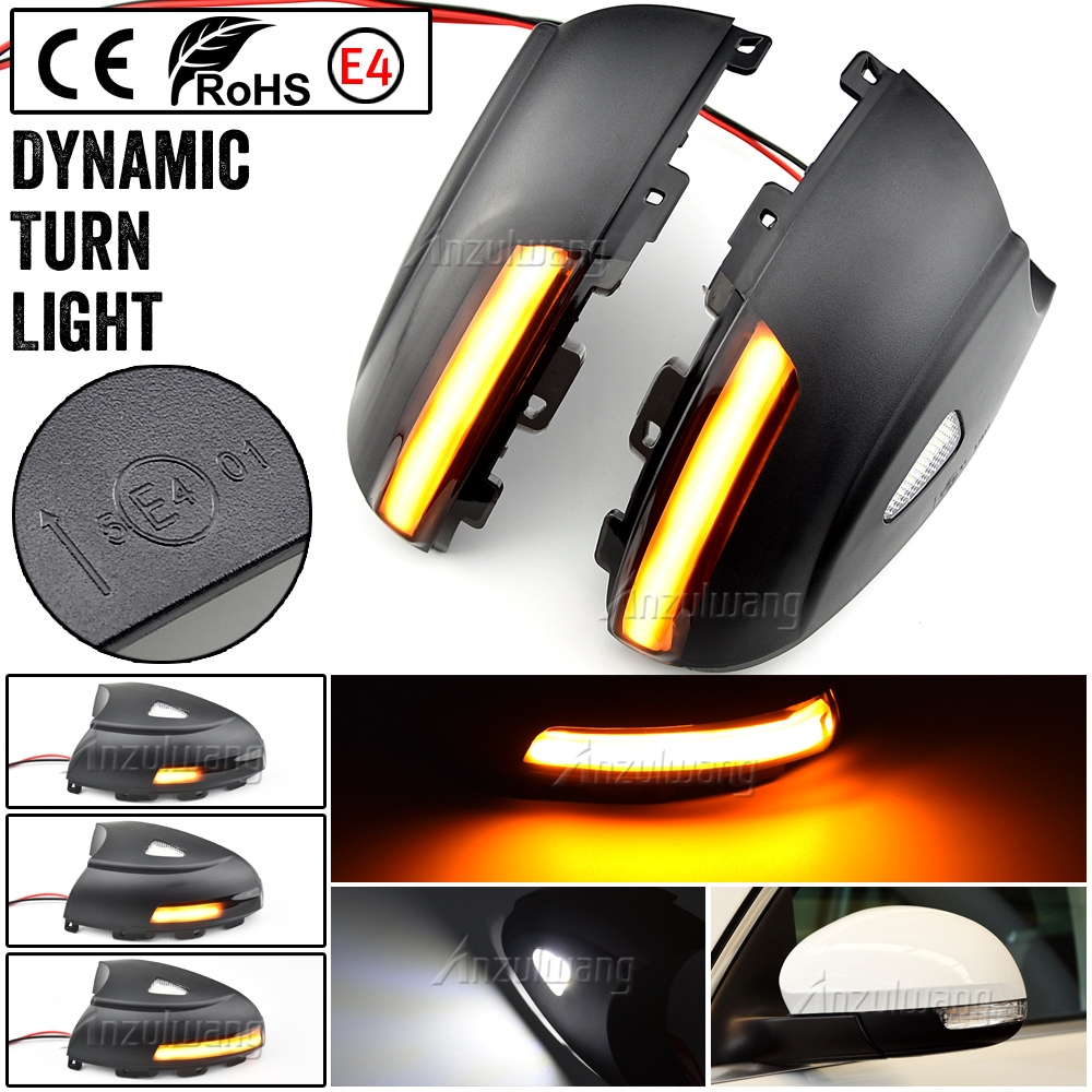 LED ミラーターンシグナルライト流れる水ダイナミックウインカー VW ティグアン MK1 2008-2016 シャラン 2012 2013 2014-2018 シュコダ イエティ
