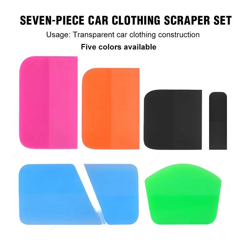 7pcs TPVinyl Scraper Set Professional PPF Installation Tools Flexible Car Wrap Squeegee Edge Finishing Film Adhesive Scrape