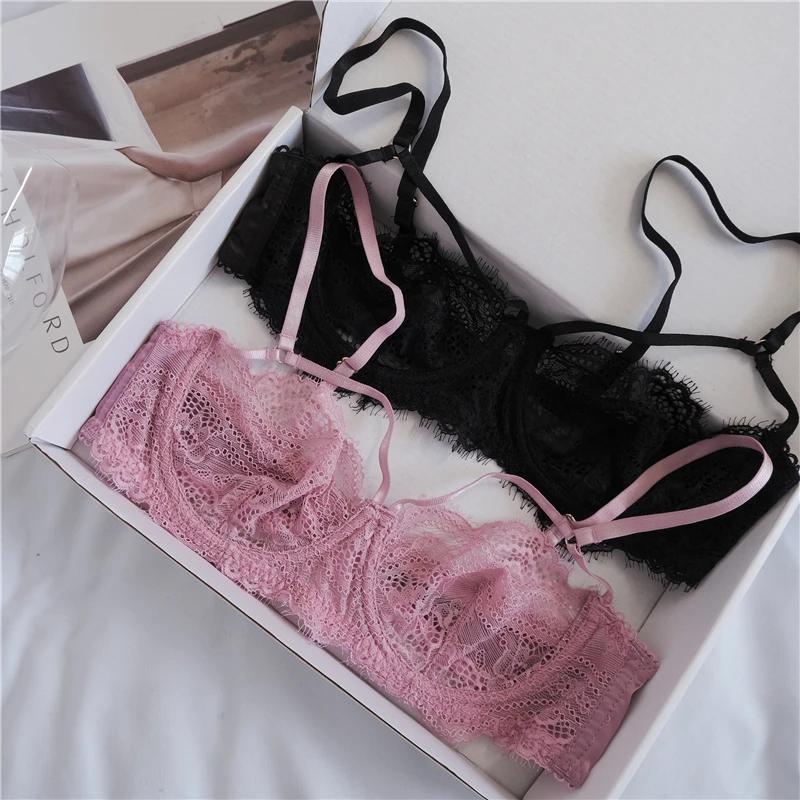 女性の下着 Bralette セットセクシーなランジェリーレースエロブラジャー女性下着レースのブラジャーパンティー G ストリングブラジャーとブリーフセット